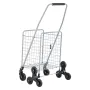 Grocery Shopping Cart, 45L Stair Climbing Shopping Cart with 360° Rolling Swivel Wheels, Stair Climber Utility Cart with Tri-Whe