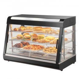3-Tier Commercial Food Warmer Display Countertop Pizza Cabinet with Light