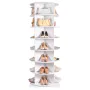 7 Tiers Rotating Shoe Rack Tower, 360°Spinning Shoe Display, Revolving Shoe Rack Storage Round Carousel, Lazy Susan Shoe Rack Or