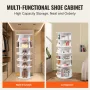 6 Tiers Rotating Shoe Rack Tower, 360°Spinning Shoe Display, Revolving Shoe Rack Storage Round Carousel, Lazy Susan Shoe Rack Or