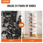 6 Tiers Rotating Shoe Rack Tower, 360°Spinning Shoe Display, Revolving Shoe Rack Storage Round Carousel, Lazy Susan Shoe Rack Or