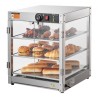 3-Tier Commercial Food Warmer Display Countertop Pizza Cabinet with Light