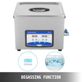 Ultrasonic Cleaner 15L Jewelry Cleaning Ultrasonic Machine Digital Ultrasonic Parts Cleaner Heater Timer Jewelry Cleaning Kit