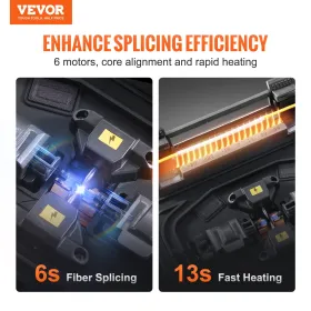 Fiber Fusion Splicer 6 Motors Core Alignment with 6s Splicing 13s Heating
