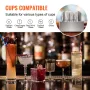 Wine Glass Polisher Machine, 8-Brush Glass Polishing Machine, 660 Cups/Hour Electric Commercial Glass Polisher for Champagne Gla