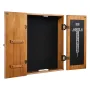 Dartboard Cabinet, Solid Wood Dartboard Cabinet Set, Official Size Hideaway Cabinet with Socreboard and Accessories, Features Ea