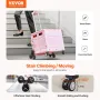 Foldable Utility Cart, 65L Collapsible Portable Crate Rolling Cart with Stair Climbing Wheels & 360° Swivel Wheels, Hand Cart wi