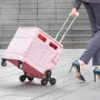 Sammenfoldelig vogn med trappeklatrende hjul sammenfoldelig