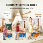 Art Easel for Kids, 3-in-1 Wooden Double-Sided Kid's Art Easel with Magnetic Whiteboard, Chalkboard, Paper Roll, Adjustable Stan