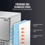 Commercial Blast Freezer, 114 L / 4 Cu.ft Blast Chiller with 5 Trays, Blast Chiller Freezer Chest with 4 Freezing Modes, Stainle