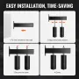 Sliding Gate Kit, 6” Rolling Gate Hardware Kit with T-Bracket, Universal Adjustable Sliding Gate Rollers, Heavy Duty Black Slidi
