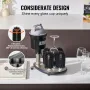 Electric Commercial Glass Washer, 5-Brush Bar Glass Cleaner, 1200 Cups/Hour Wine Glass Cleaning Machine, Bar Glass Washer for Ch