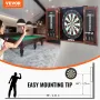 Dartboard and Cabinet Set, Ready-to-Play Bundle Official Size Dartboard Cabinet, Steel Tip Dart Hideaway Cabinet, Features LED L