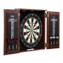 Dartboard and Cabinet Set, Ready-to-Play Bundle Official Size Dartboard Cabinet, Steel Tip Dart Hideaway Cabinet, Features LED L