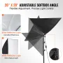 Softbox Lighting Kit 20 i x 28 i 30W 5500K LED -pærer Justerbar