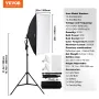 Softbox Lighting Kit 50x70 cm / 20x28 in 30W 5500K LED Bulbs Adjustable Stand