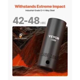 Impact Socket Set, 1/2" 26 Piece Impact Sockets, Deep Socket, 6-Point Sockets, 1/2 Inches Drive Socket Set Impact Metric 10mm -