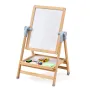 Art Easel for Kids, 2-in-1 Wooden Double-Sided Kid's Art Easel with Magnetic Whiteboard & Chalkboard, Adjustable Standing Rotata