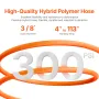 Retractable Air Hose Reel, 3/8IN x 50FT Hybrid Air Hose Max 300PSI, Air Compressor Hose Reel Auto-Rewind with 5FT Lead in, Ceili