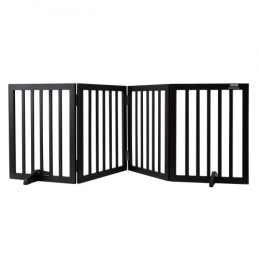 Free Standing Dog Gate 24x80.3 inch Freestanding Pet Gate Foldable Brown