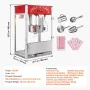 Popcorn Maker, 1615W Popcorn Popper Machine, 16 Oz Kettle Large Capacity Countertop Popcorn Maker with Tempered Glass, Includes 