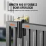 Sliding Gate Kit, 6” Rolling Gate Hardware Kit with L-Bracket, Universal Adjustable Sliding Gate Rollers, Heavy Duty Black Slidi