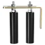 Sliding Gate Kit, 6” Rolling Gate Hardware Kit with L-Bracket, Universal Adjustable Sliding Gate Rollers, Heavy Duty Black Slidi