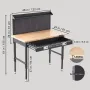 Multifunktionelt fast træ arbejdsbænk 48x24 "med pegboard