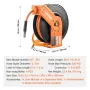 Retractable Air Hose Reel, 3/8IN x 50FT Hybrid Air Hose Max 300PSI, Air Compressor Hose Reel Auto-Rewind with 5FT Lead in, Ceili