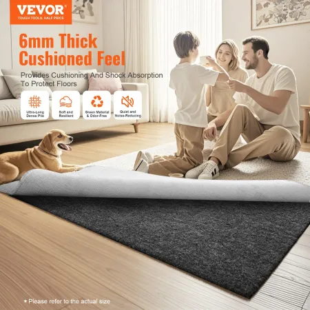 Non Slip Rug Pad Gripper 60,2 x 96 i tæppemåtte 0,24 "tyk til