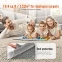 - Slip-Resistant Rug Pad - Protective Cushioning Carpet Pad - 5' x 8' - 1/4"Thick - Dual Surface - Polyester Felt + Latex - Gray