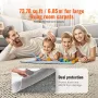 Rug Pad Gripper 8 'X 10' Beskyttende tæppepude 0,47 "Tyk til