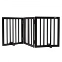 Free Standing Dog Gate 24x60 inch Freestanding Pet Gate Foldable Brown