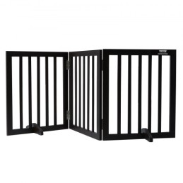 Free Standing Dog Gate 24x60 inch Freestanding Pet Gate Foldable Brown