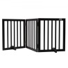 Free Standing Dog Gate 24x60 inch Freestanding Pet Gate Foldable Brown