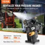Pressure Washer Pump, 19mm(3/4") Shaft Horizontal, 241 bar(3500 PSI), 9.5 L/min(2.5GPM), Replacement Power Washer Pumps Kit with