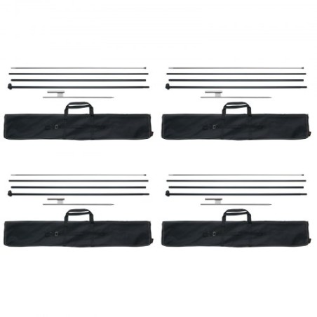 Fjerflagstangkit 4 pakker Swooper Flag Pole 16,3 ft med jordindstilling