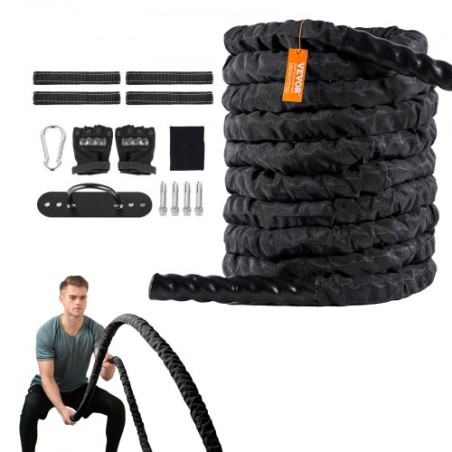 Battle Rope 1,5 "40ft gymnastik træningsstyrke træningsøvelse fitness reb