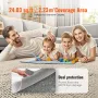 Non-Slip Resistant Rug Pad, Protective Cushioning Carpet Pad, 2'x8' (7.875' Actual), 1/4"Thick, Dual Surface, Polyester Felt + L