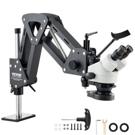 Multi-Directional Microscope with Spring Bracket Ring Light 7X-45X Jewelry