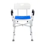 Shower Chair Seat, 400 lbs Capacity, Shower Stool with Crossing Bar, Padded Armrests and Back, Shower Chair for Inside Shower Ba