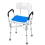 Shower Chair Seat, 400 lbs Capacity, Shower Stool with Crossing Bar, Padded Armrests and Back, Shower Chair for Inside Shower Ba