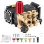 Pressure Washer Pump, 19mm(3/4") Shaft Horizontal Triplex Plunger, 227 bar(3300 PSI), 9.5 L/min(2.5GPM), Replacement Power Washe