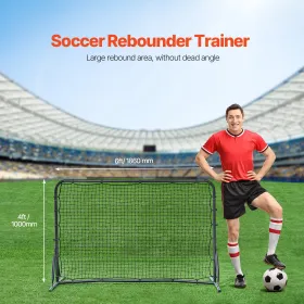 Soccer Rebound Trainer, 6x4FT Iron Soccer Training Equipment, Sports Football Rebounder Wall, Double-Sided Rebounding Net, Easy 