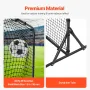Soccer Rebound Trainer, 6x4FT Iron Soccer Training Equipment, Sports Football Rebounder Wall, Double-Sided Rebounding Net, Easy 