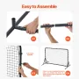 Soccer Rebound Trainer, 6x4FT Iron Soccer Training Equipment, Sports Football Rebounder Wall, Double-Sided Rebounding Net, Easy 