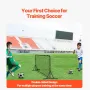 Soccer Rebound Trainer, 6x4FT Iron Soccer Training Equipment, Sports Football Rebounder Wall, Double-Sided Rebounding Net, Easy 
