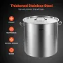 Stainless Steel Stockpot, 100 Quart Large Cooking Pots, Cookware Sauce Pot with Basket, Lid, and Handle, Heavy Duty Commercial G