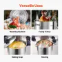 Stainless Steel Stockpot, 100 Quart Large Cooking Pots, Cookware Sauce Pot with Basket, Lid, and Handle, Heavy Duty Commercial G