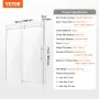 Frameless Shower Door, 58-59" W x 75" H, Shower Sliding Glass Door with 5/16"(8mm) Clear SGCC Tempered Glass, Waterproof Shatter